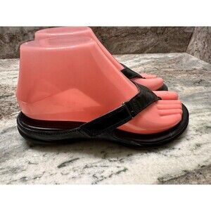 ECCO  Sandals Flip Flops Womens EU 36 US 5 / 5.5 Black Patent Leather Thong